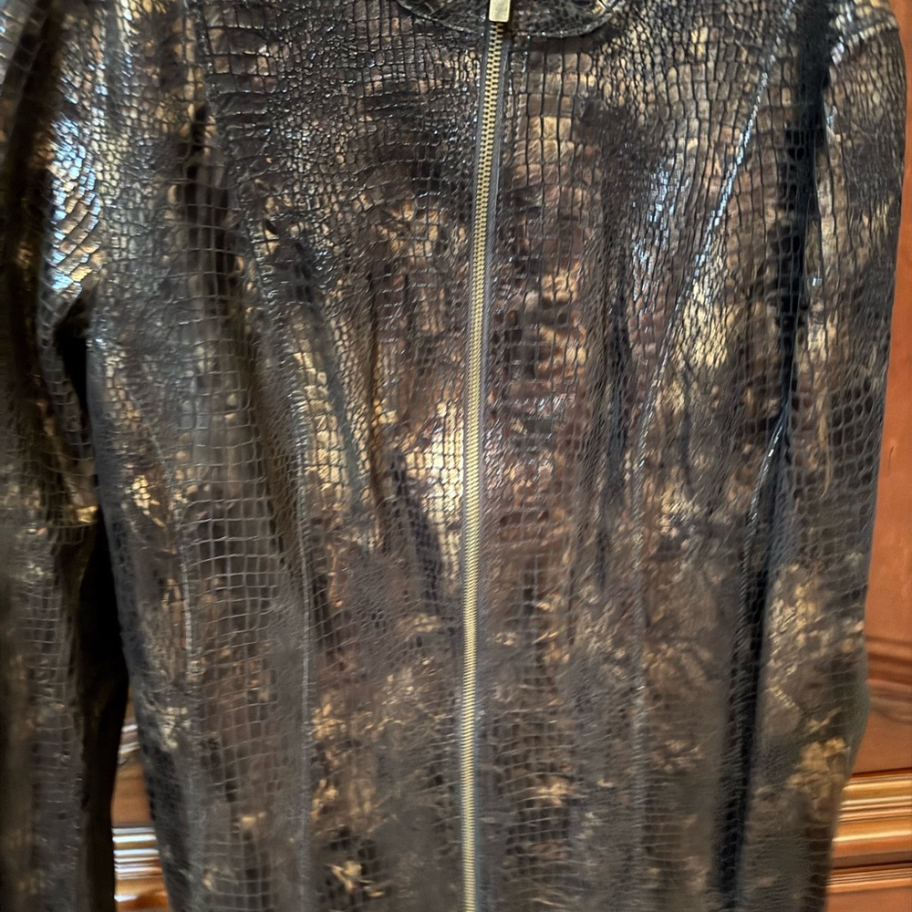 Chico's Textured Black Leather Jacket